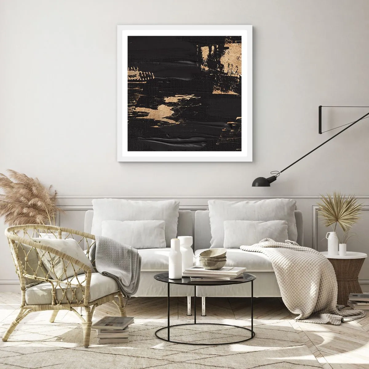 Poster în ramă albă - O urmă de atingere - 40x40 cm