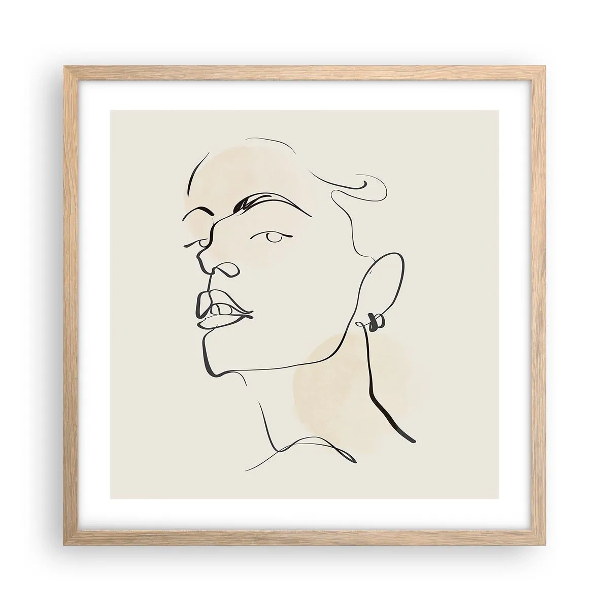 Poster în ramă de stejar deschis - O privire mândră - 50x50 cm