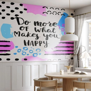Tapet Premium Canvas - Cum să fii fericit - Afirmare, Maxim, Cuvinte - 350x256 cm