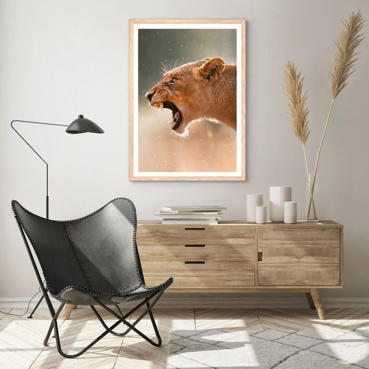 Poster în ramă de stejar deschis - Încearcă să nu asculți - 70x100 cm