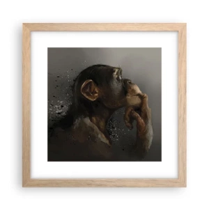 Poster în ramă de stejar deschis - Cu siguranță, gânditorul - 30x30 cm