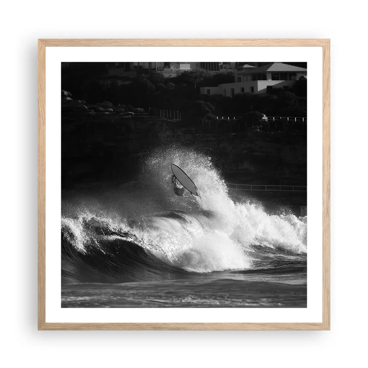 Poster în ramă de stejar deschis - Provocare acceptată! - 60x60 cm