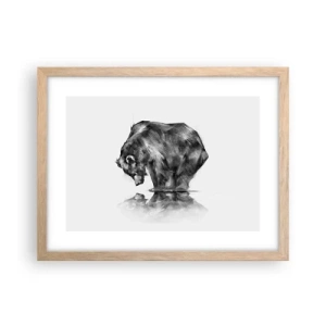 Poster în ramă de stejar deschis - Mă bucur să văd pe cineva apropiat - 40x30 cm