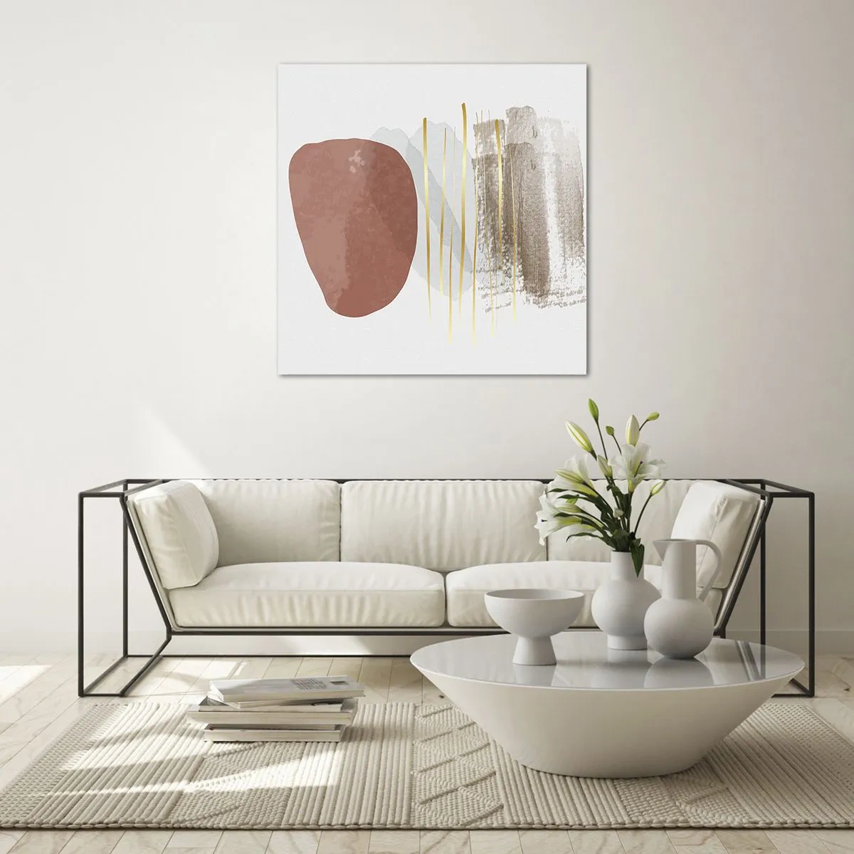 Tablou pe sticlă - Colonadă abstractă - 40x40 cm