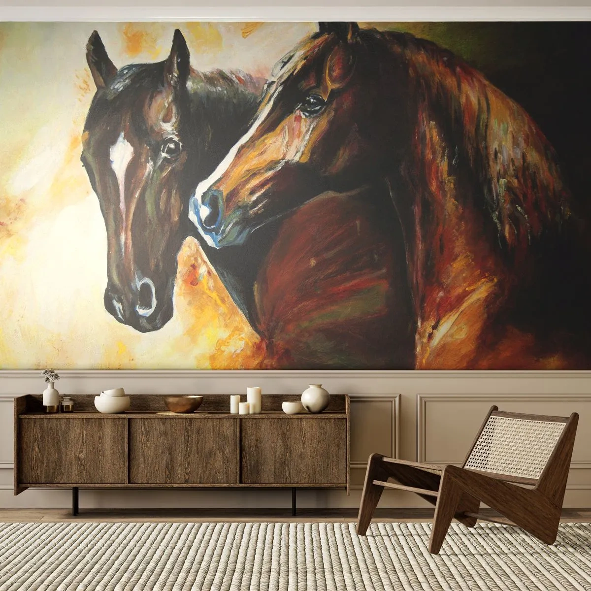 Tapet Autoadeziv Deluxe Sticker - De două ori mai fermecător - Animale, Cai, Natură - 250x175 cm