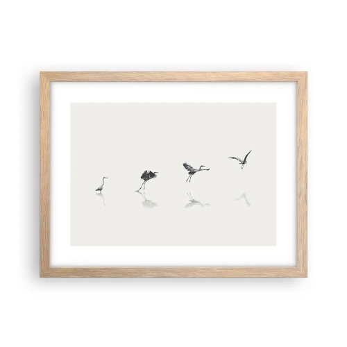Poster în ramă de stejar deschis - Patru pași simpli - 40x30 cm