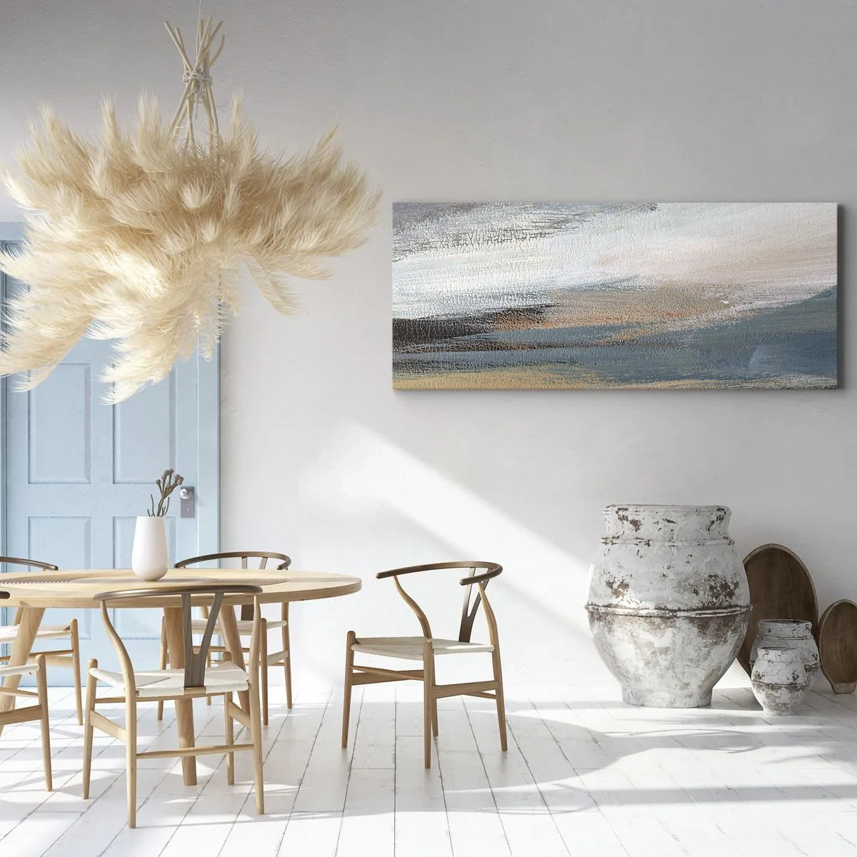 Tablou pe pânză - Abstracție: peisaj nordic - 140x50 cm