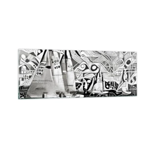 Tablou pe sticlă - Între valuri - 140x50 cm