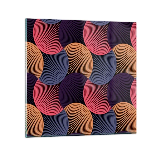 Tablou pe sticlă - Într-un ritm de cerc - 60x60 cm