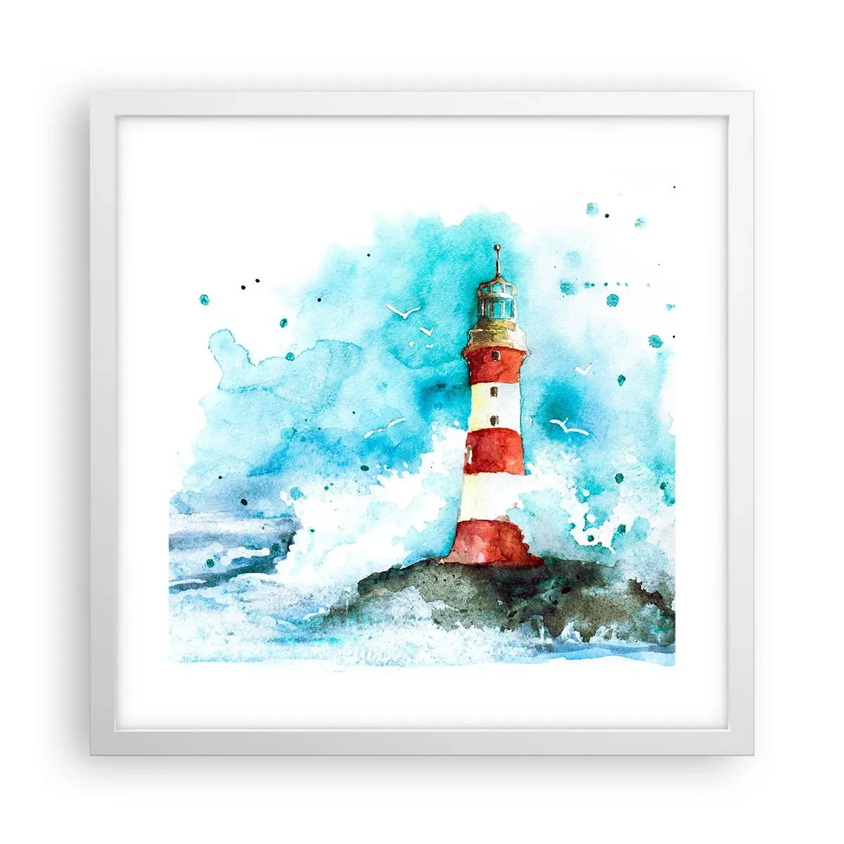 Poster în ramă albă - Unitatea forțelor naturii - 40x40 cm