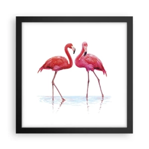Poster în ramă neagră - Pink randez-vous - 30x30 cm