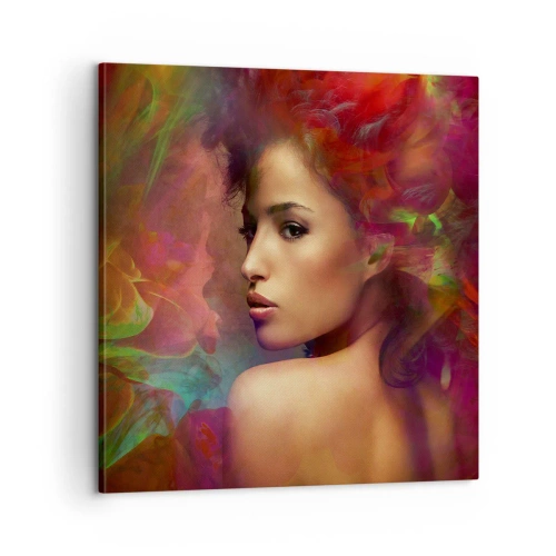 Tablou pe pânză - Mai frumoasă decât un curcubeu, delicată ca o ceață - 60x60 cm