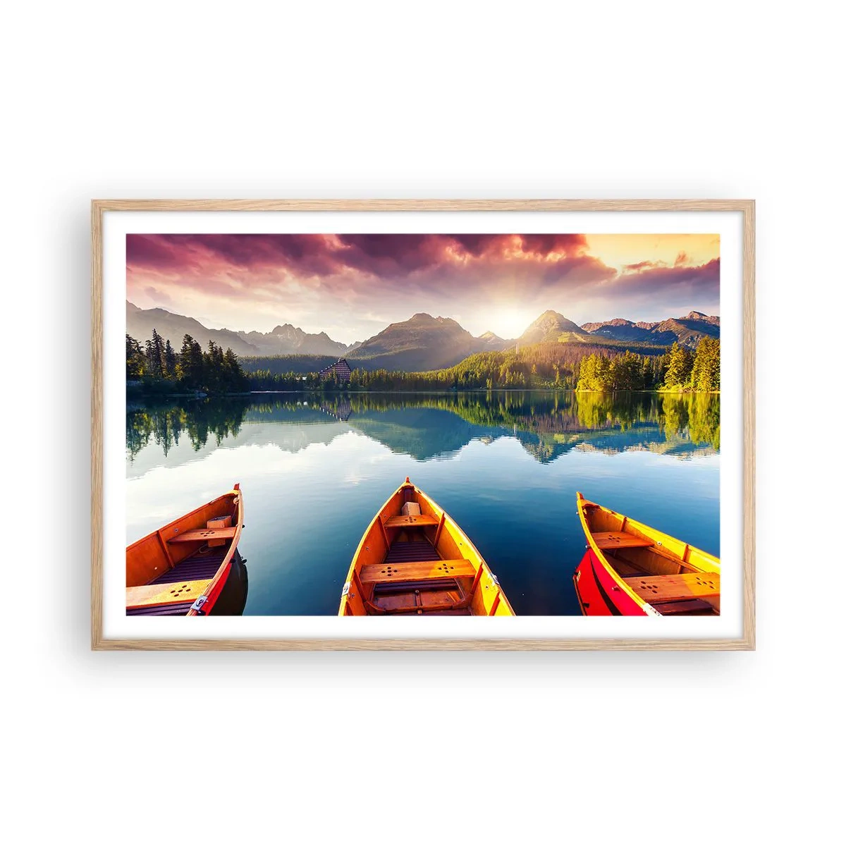 Poster în ramă de stejar deschis - Nimic împotriva naturii - 91x61 cm