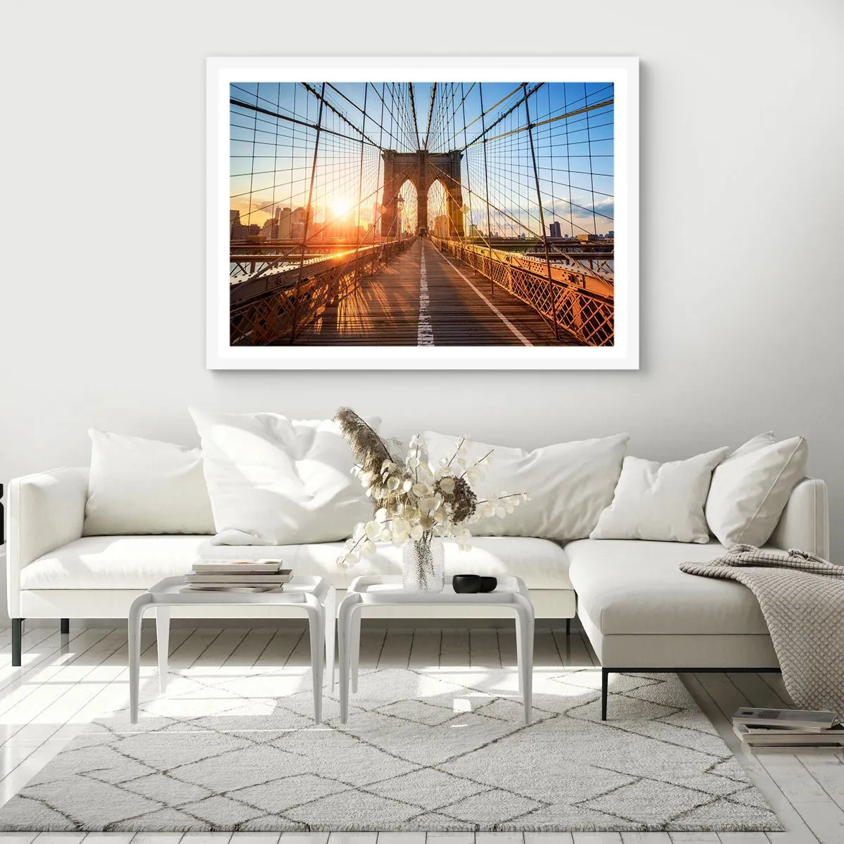 Poster în ramă albă - Pe podul de aur - 40x30 cm