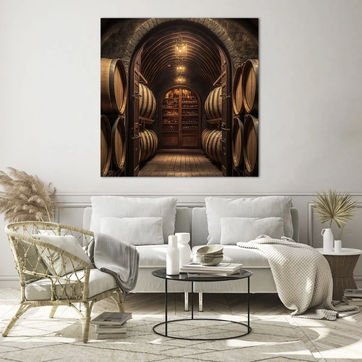 Tablou pe sticlă - Beciul cu atmosferă - 40x40 cm