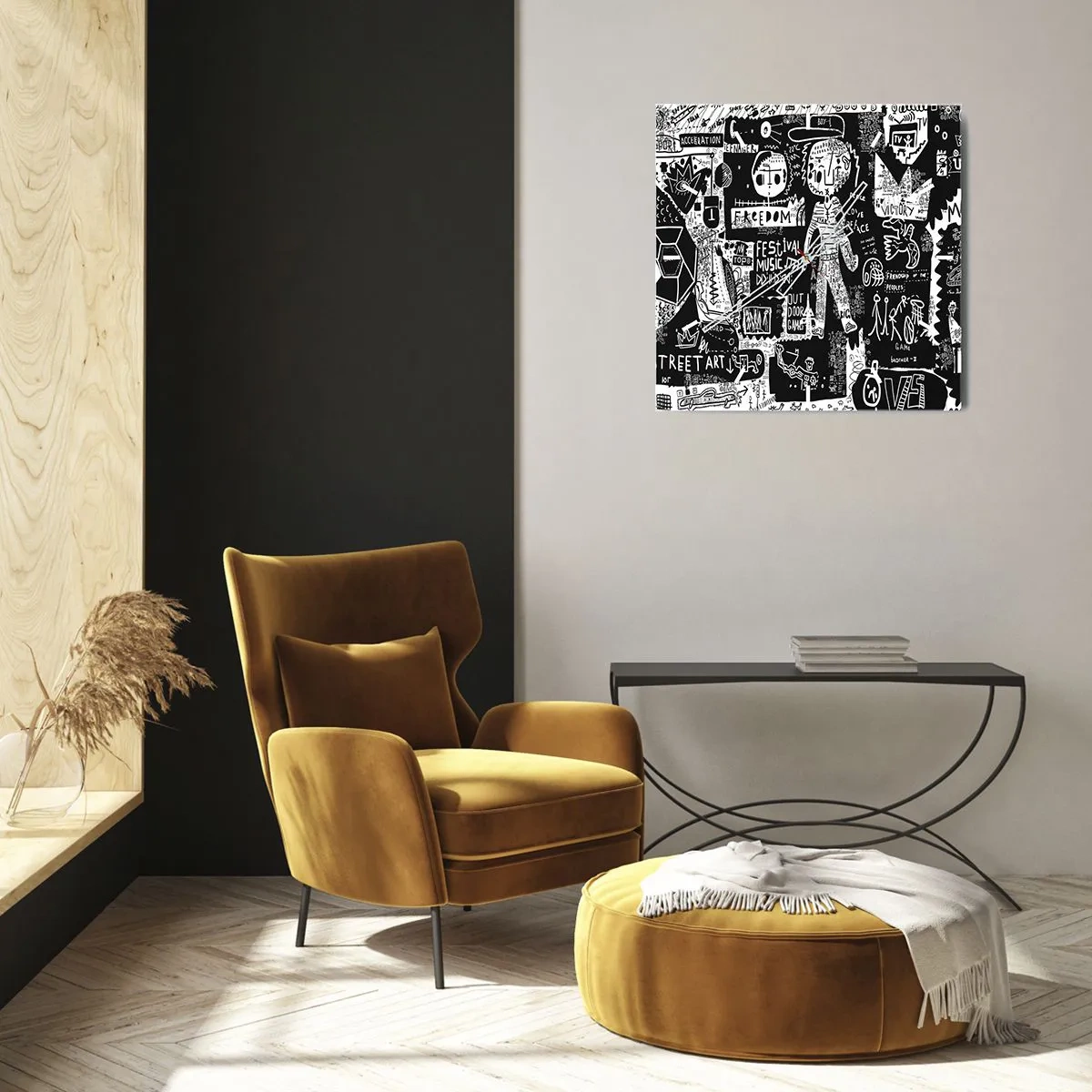 Ceas de perete - Ceas pe sticlă - Tinerețea duhovnicească a legii și a bucuriei - 30x30 cm