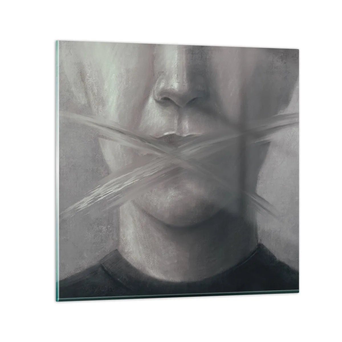 Tablou pe sticlă - Nici un cuvânt - 60x60 cm