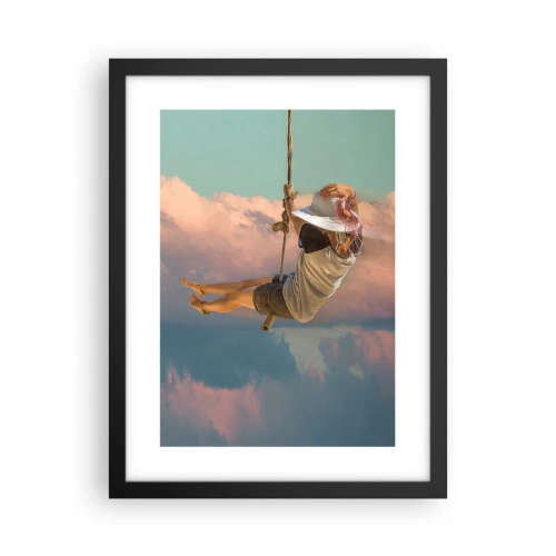 Poster în ramă neagră - Distracție în nori - 30x40 cm