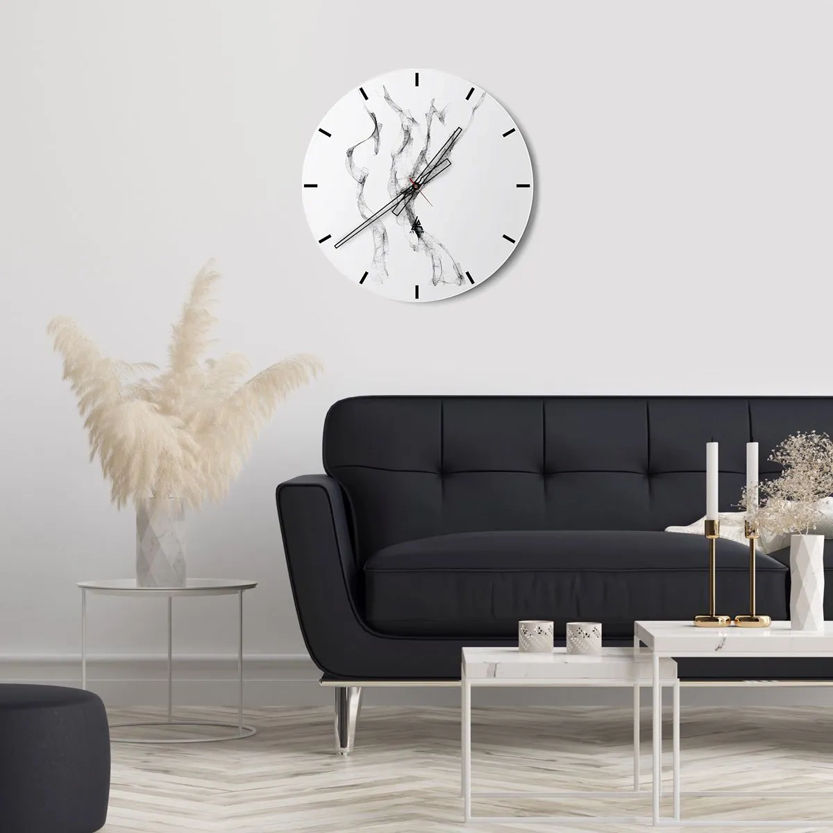 Ceas de perete - Ceas pe sticlă - Frumoasa și puternică - 40x40 cm