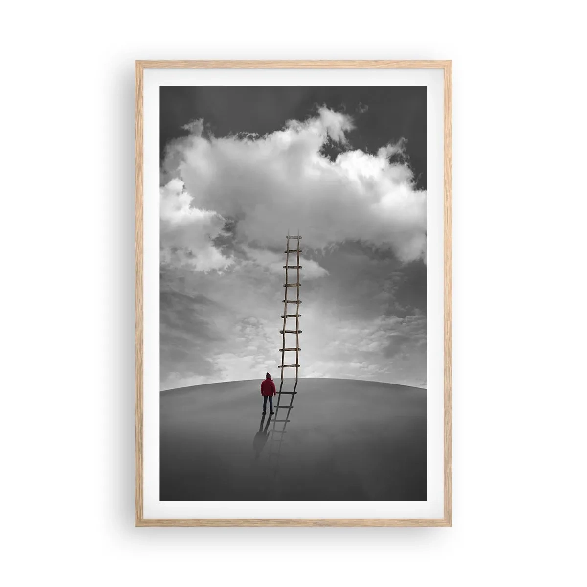 Poster în ramă de stejar deschis - Orice este posibil - 61x91 cm