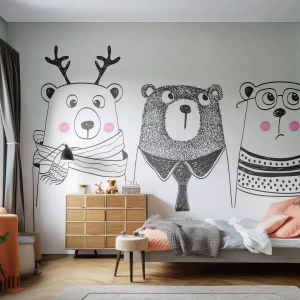 Tapet Premium Sand - Ursuleț, urs - Pentru copii, Urs, Ilustrare - 100x70 cm