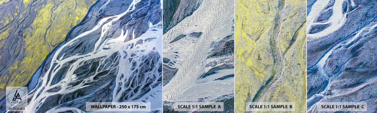 Mostră tapet Premium Canvas - Picturi din natură - Abstracția, Bucată, Gheţar - 100x30 cm