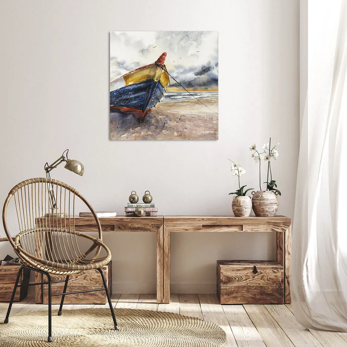 Tablou pe pânză - Se odihnește pe țărm - 30x30 cm