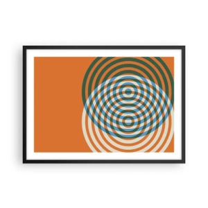Poster în ramă neagră - Variație circulară abstractă - 70x50 cm