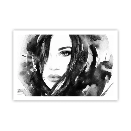 Poster - Studiu unei dame în alb și negru - 91x61 cm