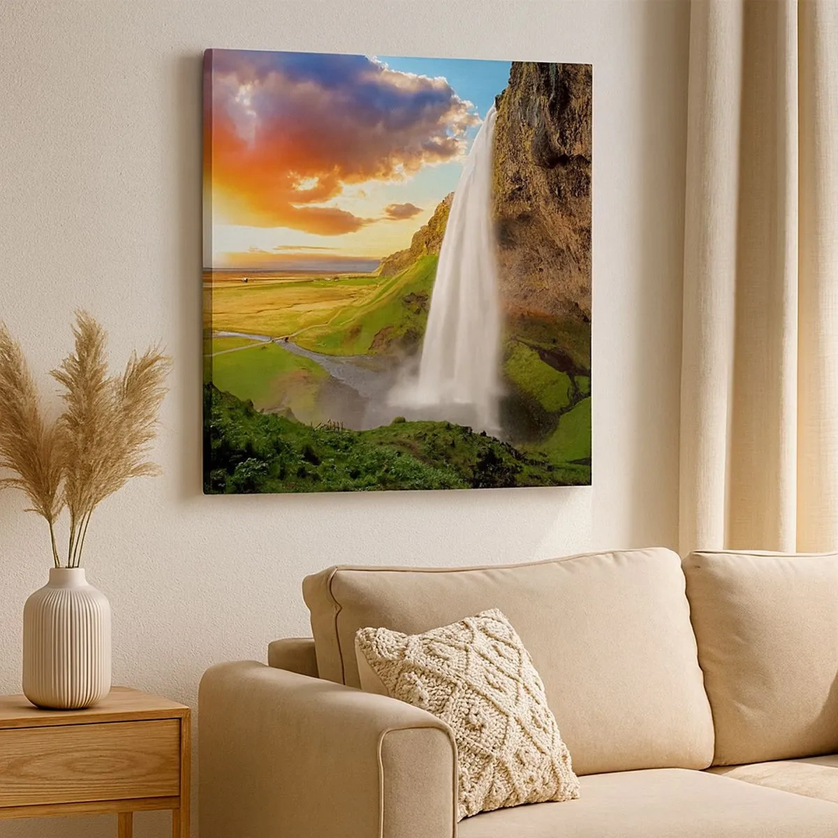 Tablou pe pânză - Vara plină de Islanda - 30x30 cm