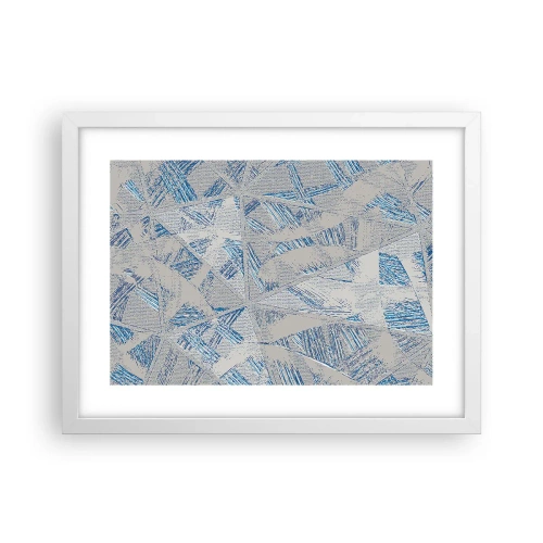Poster în ramă albă - Într-un labirint de gri-albastru - 40x30 cm