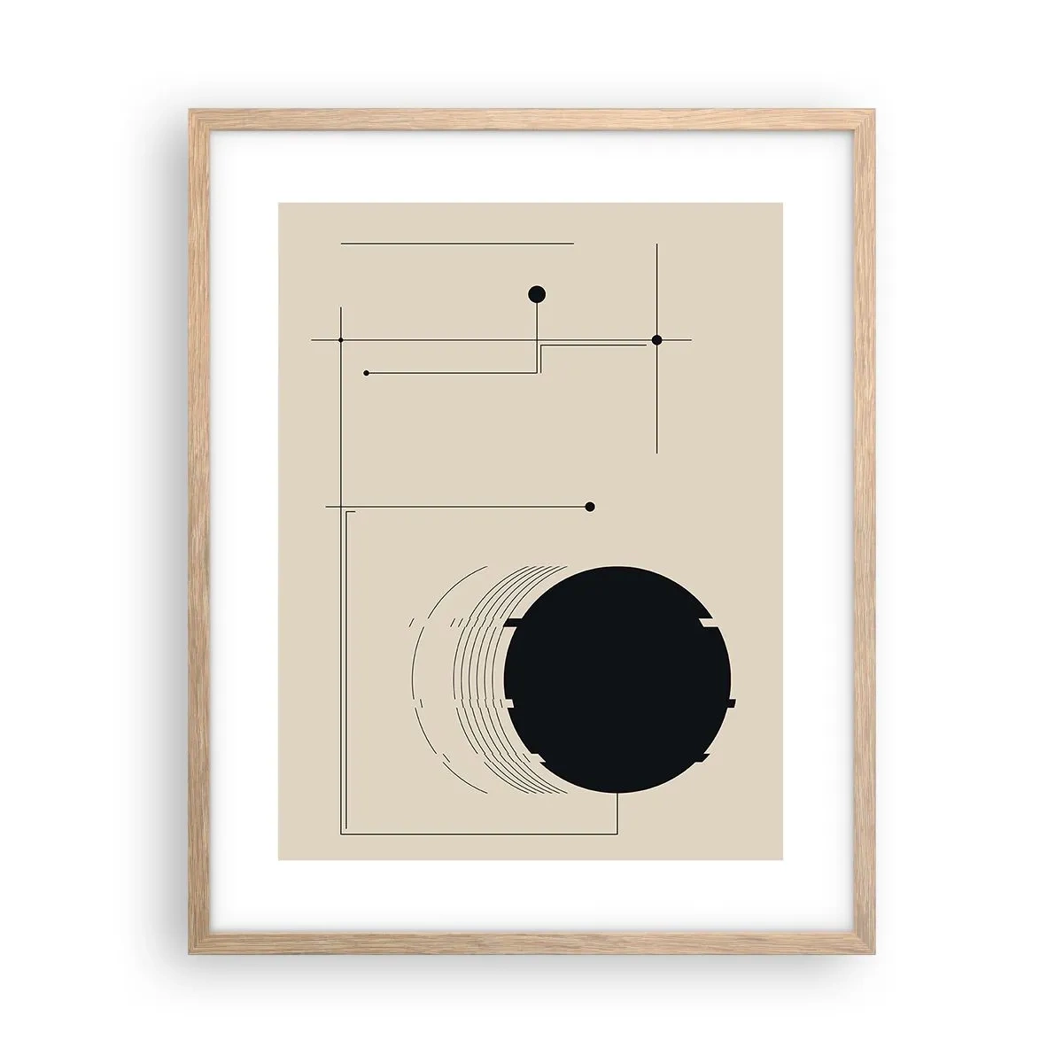 Poster în ramă de stejar deschis - Compoziție flexibilă și dinamică - 40x50 cm