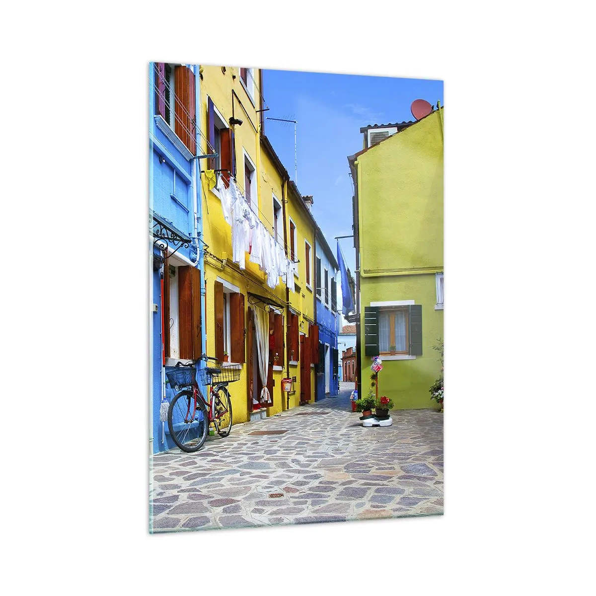 Tablou pe sticlă - La capătul străzii pastelate și dulci - 50x70 cm