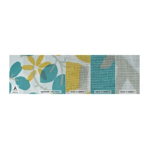 Mostră tapet Premium Sand - Printre frunzele de azur - Boho, Flori, Minimalism - 100x30 cm