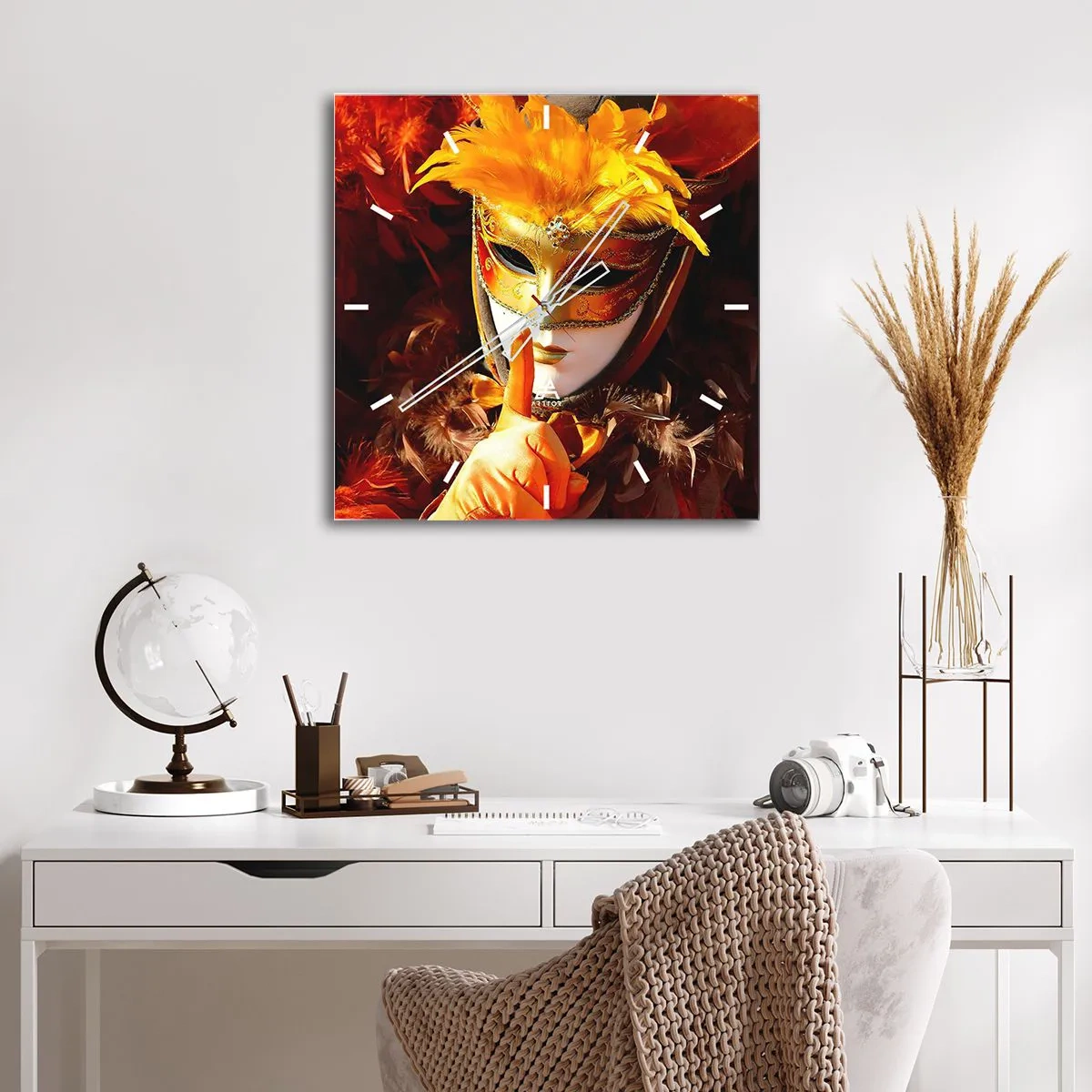 Ceas de perete - Ceas pe sticlă - Misterul face parte din joc - 40x40 cm