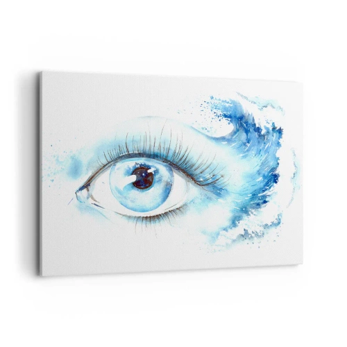 Tablou pe pânză - Scufundă-te în albastrul privirii - 100x70 cm
