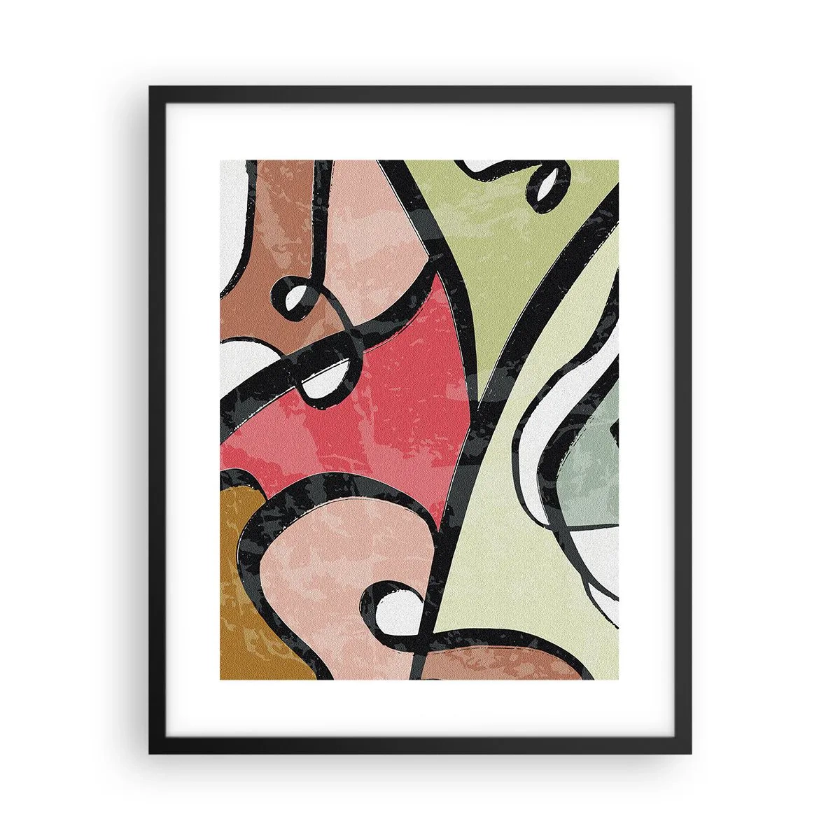 Poster în ramă neagră - Piruetă printre culori - 40x50 cm