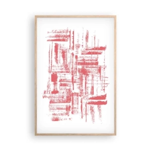 Poster în ramă de stejar deschis - Orașul roșu - 61x91 cm