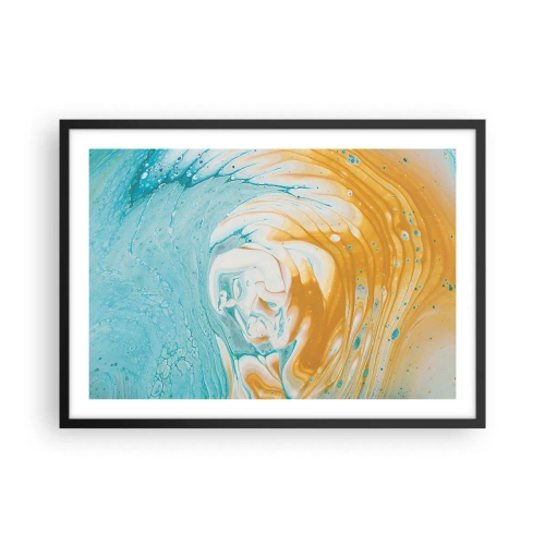 Poster în ramă neagră - Vârtej de pastel - 70x50 cm