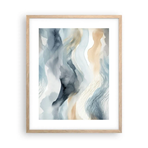 Poster în ramă de stejar deschis - Abstracție de zăpadă și ceață - 40x50 cm