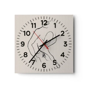 Ceas de perete - Ceas pe sticlă - Schiță intimă - 30x30 cm