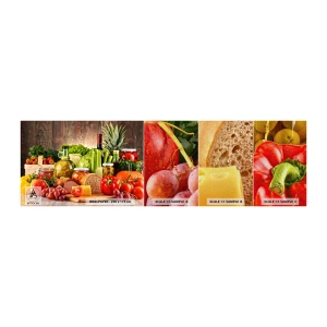 Mostră tapet Premium Canvas - Afumate, prăjite, marinate - Gastronomie, Legume, Fructe - 100x30 cm