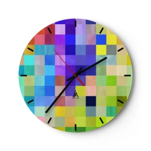 Ceas de perete - Ceas pe sticlă - Fiecare diferit, toate sunt egale - 40x40 cm
