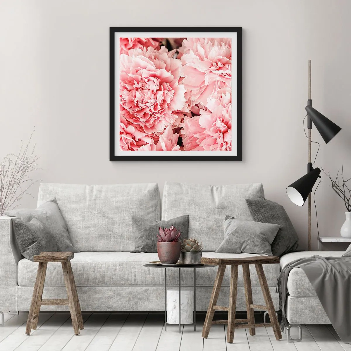 Poster în ramă neagră - Visul roz - 30x30 cm
