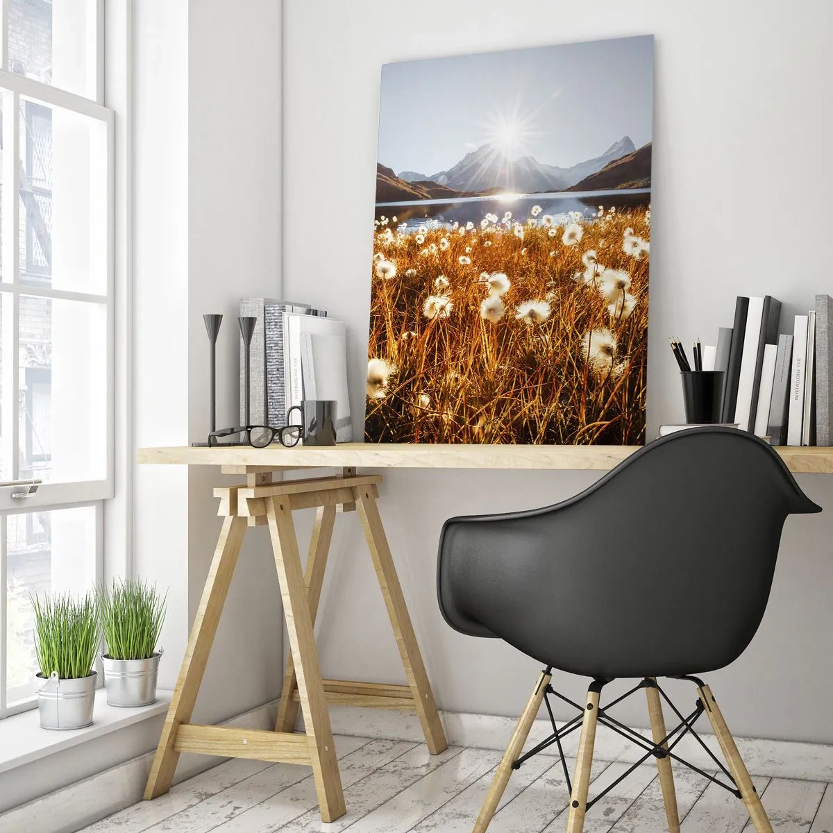 Tablou pe sticlă - Duritatea rocilor, moliciunea ierbii - 80x120 cm