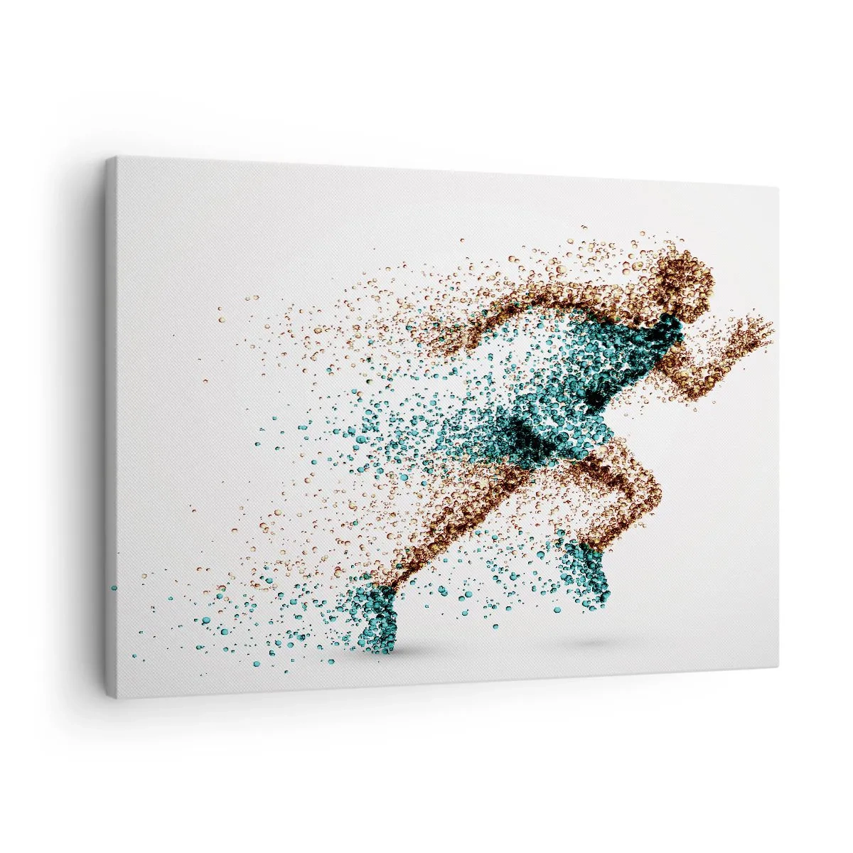 Tablou pe pânză Canvas - O figură dinamică de alergător compusă din particule minuscule - 70x50cm - Viața este o cursă - Decorațiune modernă pentru perete pentru living și dormitor ARTTOR