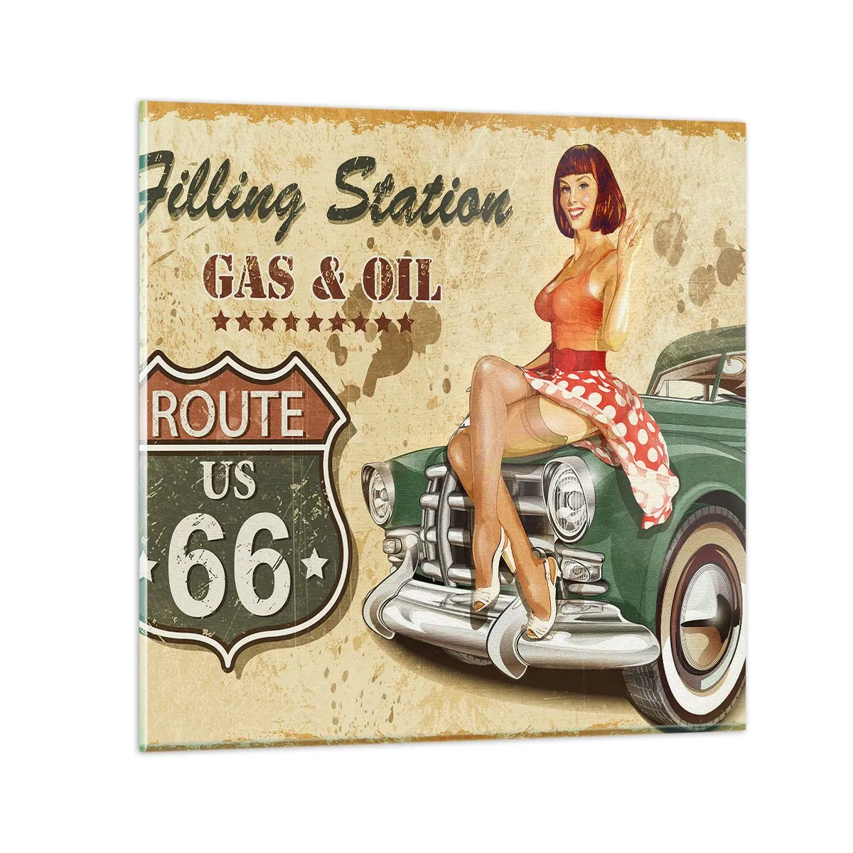 Tablou pe sticlă - Extraordinari ani '40. - 70x70 cm