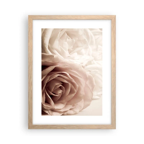 Poster în ramă de stejar deschis - În inima unui trandafir - 30x40 cm