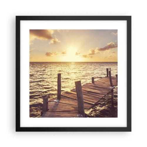 Poster în ramă neagră - Tărâmul de aur al blândeții - 40x40 cm