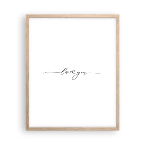 Poster în ramă de stejar deschis - Negru pe alb - 40x50 cm